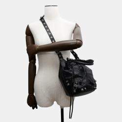 Balenciaga Le Cagole Small Black Leather Bucket Bag