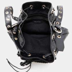 Balenciaga Le Cagole Small Black Leather Bucket Bag
