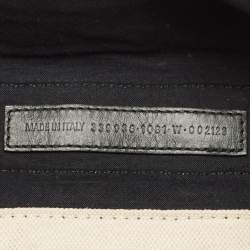 Pre Owned Balenciaga Black/Off White Canvas and Leather Large Cabas Tote