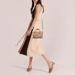 Balenciaga Beige Leather Nano City Metallic Edge Tote