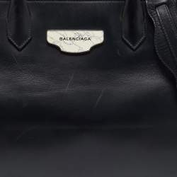Pre Owned Balenciaga Black Leather Padlock Tote