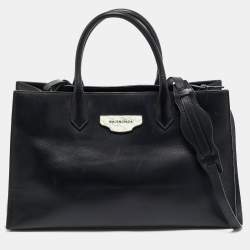 Balenciaga Black Leather Giant Brogues Covered Motorcycle