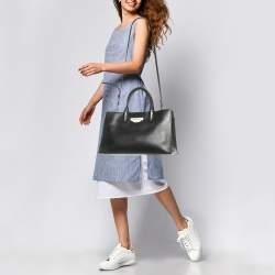 Pre Owned Balenciaga Black Leather Padlock Tote