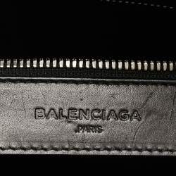 Pre Owned Balenciaga Black Leather Padlock Tote