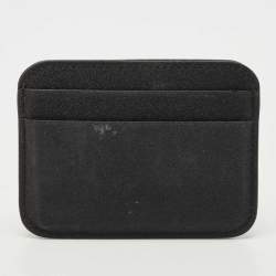 Pre Owned Balenciaga Black Glitter Leather Logo Card Holder