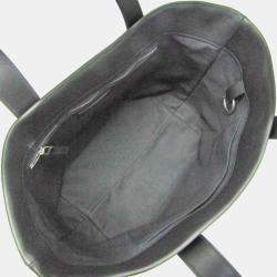 Pre Owned Balenciaga Jumbo Small Canvas Leather Tote Bag Black Off-white