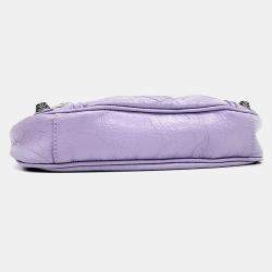 Pre Owned Balenciaga Purple Leather Le Cargol Mini Shoulder Bag