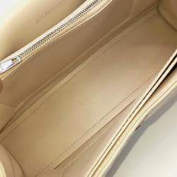 Pre Owned Balenciaga Beige Leather Crush Chain Bag Small