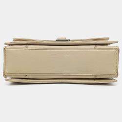 Pre Owned Balenciaga Beige Leather Crush Chain Bag Small