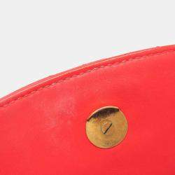 Pre Owned Balenciaga BB Logo Red Leather Shoulder Bag