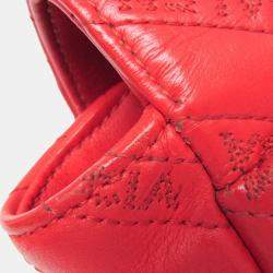 Pre Owned Balenciaga BB Logo Red Leather Shoulder Bag