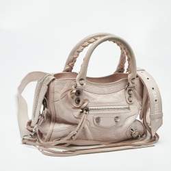 Pre Owned Balenciaga Light Pink Leather Mini Classic City Bag