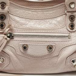 Pre Owned Balenciaga Light Pink Leather Mini Classic City Bag