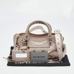 Pre Owned Balenciaga Light Pink Leather Mini Classic City Bag