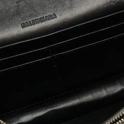 Pre Owned Balenciaga Silver Croc Embossed Leather Gossip Wallet on Chain