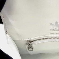 Pre Owned Balenciaga X Adidas Hourglass Small White Leather Shoulder Bag