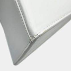 Pre Owned Balenciaga X Adidas Hourglass Small White Leather Shoulder Bag