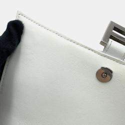 Pre Owned Balenciaga X Adidas Hourglass Small White Leather Shoulder Bag