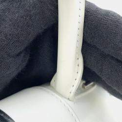 Pre Owned Balenciaga X Adidas Hourglass Small White Leather Shoulder Bag