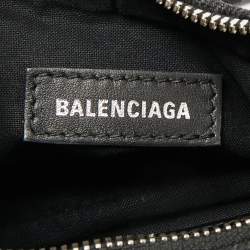 Pre Owned Balenciaga Black Denim Monogram XS Le Cagole Shoulder Bag