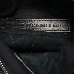 Pre Owned Balenciaga Black Denim Monogram XS Le Cagole Shoulder Bag