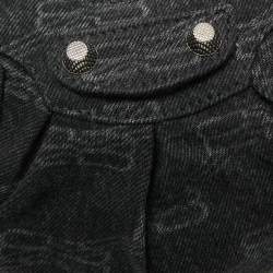 Pre Owned Balenciaga Black Denim Monogram XS Le Cagole Shoulder Bag