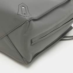 مملوكة مسبقًا Balenciaga Grey Perforated Leather Blackout Hardware Papier B4 Tote