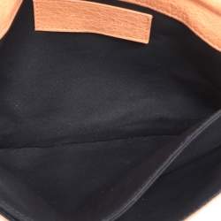 Pre Owned Balenciaga Rose Blush Leather Classic Envelope Clutch