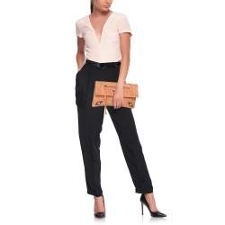 Pre Owned Balenciaga Rose Blush Leather Classic Envelope Clutch