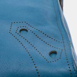 Pre Owned Balenciaga Blue Leather Motocross Blackout City Satchel