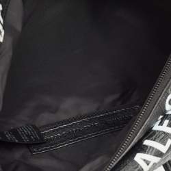 Pre Owned Balenciaga Black BB Monogram Coated Canvas Logo Medium Signature Belt Bag