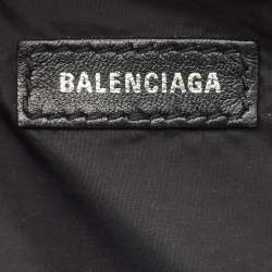 Pre Owned Balenciaga Black BB Monogram Coated Canvas Logo Medium Signature Belt Bag