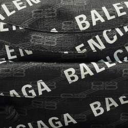 Pre Owned Balenciaga Black BB Monogram Coated Canvas Logo Medium Signature Belt Bag