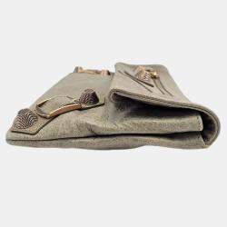 Pre Owned Balenciaga Envelope Grey Leather Clutch Bag