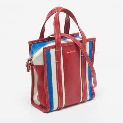 Pre Owned Balenciaga Multicolor Leather XS Bazar Stripe Tote