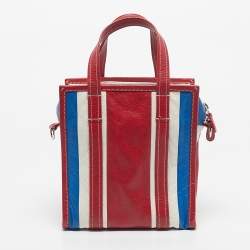 Pre Owned Balenciaga Multicolor Leather XS Bazar Stripe Tote