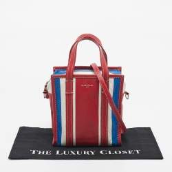 Pre Owned Balenciaga Multicolor Leather XS Bazar Stripe Tote