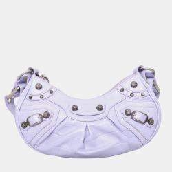 Pre Owned Balenciaga Le Cagole XS Croco Embossed Shoulder Bag