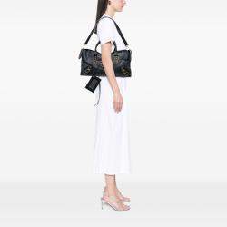 Pre Owned Balenciaga Navy Blue Goatskin Motocross Classic Metallic Edge Part Time Satchel