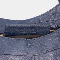 Pre Owned Balenciaga Navy Blue Goatskin Motocross Classic Metallic Edge Part Time Satchel