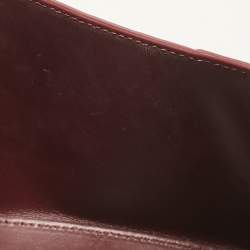 Pre Owned Balenciaga Burgundy Croc Embossed Leather Small Hourglass Top Handle Bag