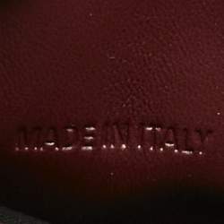 Pre Owned Balenciaga Burgundy Croc Embossed Leather Small Hourglass Top Handle Bag