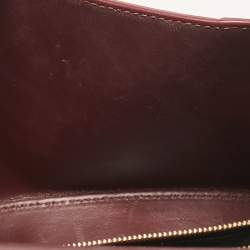 Pre Owned Balenciaga Burgundy Croc Embossed Leather Small Hourglass Top Handle Bag