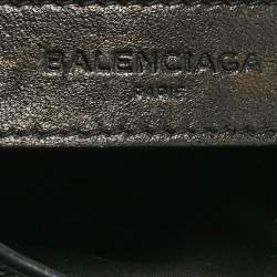 Pre Owned حقيبة بالنسياغا كلاسيك سيتي حافة معدنية صغيرة جلد أسود