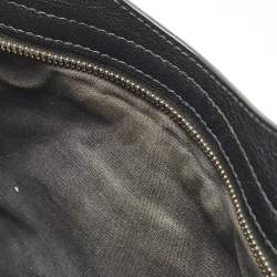 Pre Owned حقيبة بالنسياغا كلاسيك سيتي حافة معدنية صغيرة جلد أسود