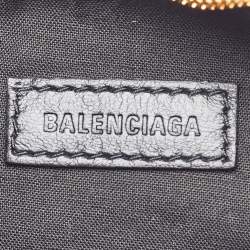 Pre Owned Balenciaga Black Croc Embossed Leather XS Le Cagole Shoulder Bag