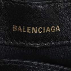 Pre Owned Balenciaga Blue Croc Embossed Leather XXS Ville Satchel