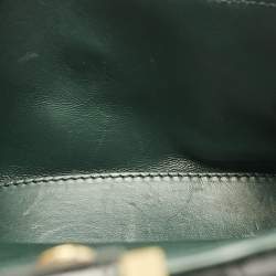 Pre Owned Balenciaga Green Croc Embossed Leather XS Hourglass Top Handle Bag