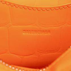 Pre Owned Balenciaga Orange Mini Croc Embossed Calfskin Neo Classic City