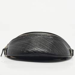 Pre Owned Balenciaga Black Diagonal Quilt Leather Souvenir Belt Bag